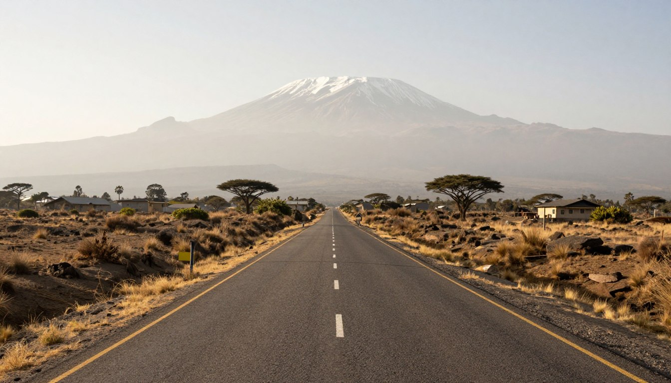 kilimanjaro airport to moshi road route