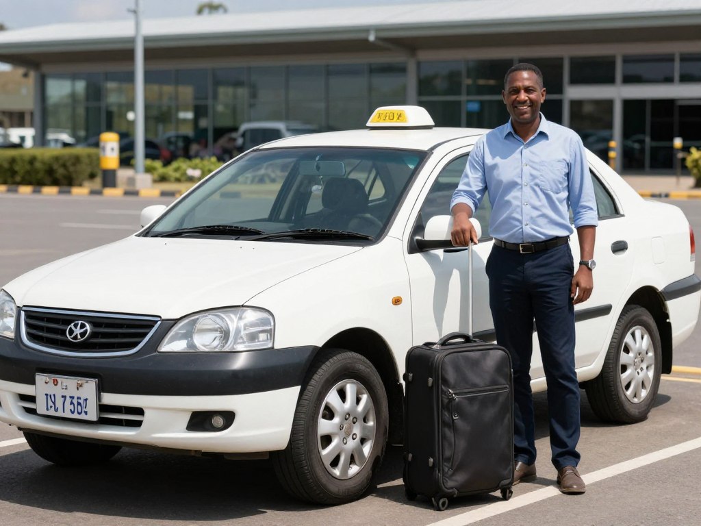 private taxi waiting at kilimanjaro airport